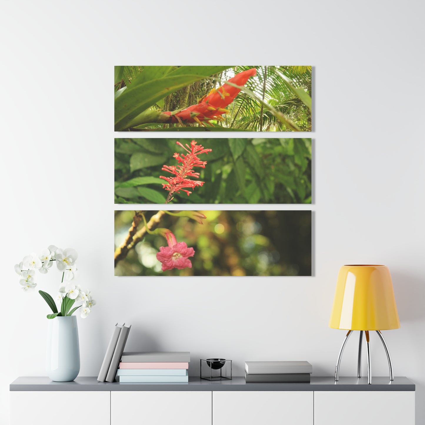 Deep Forest Explorations - Bromeliad and rare El Yunque Flowers - Nikon D850 -  Triptych Acrylic Print