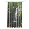 Tropical Jungle - Spellbound Visitor to Waterfall in El Yunque - Window Curtain - Lush Rainforest Print Sheer Drapery - View in El Yunque rainforest - Puerto  Rico - Nikon