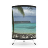 Mona Island Remote Pajaros Beach PR - Tropical Beach Tripod Lamp — Printed Palm Tree Shade, Coastal Home Décor - Nikon