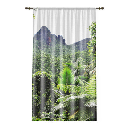 Tropical Jungle Window Curtain - Lush Rainforest Print Sheer Drapery - View in El Yunque rainforest - Puerto  Rico - Nikon
