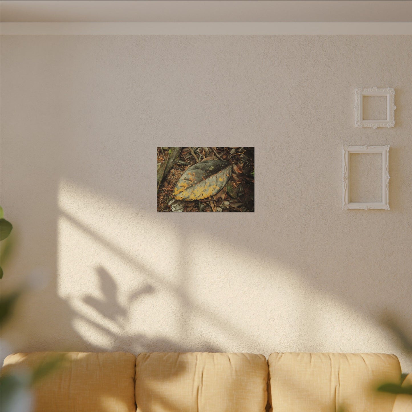 Tradewinds Trail - Fallen Colorful Leaf - Matte Canvas Print — Stretched Wall Art - El Yunque Rainforest - Puerto Rico - Deep forest explorations