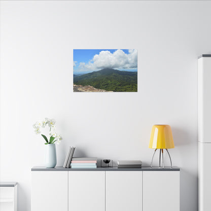 Tropical Mountain Landscape Matte Canvas Print — Stretched Wall Art - Awesome view from Mt Britton Tower & Trail of the East Peak - El Yunque Rainforest - Puerto Rico