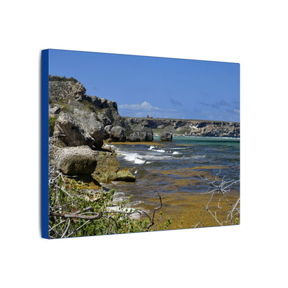 Coastal Cliff Seascape Canvas Print - Mona Island - 40 miles from Puerto Rico - Pristine & isolated