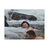 River Swim Photo Canvas Print — Matte Stretched Wall Art - Family cooling - Mameyes River - Miguel and Gabi - El Yunque Rainforest - Puerto Rico
