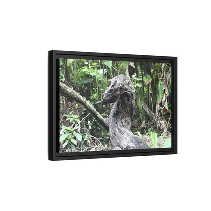Tropical Vista Matte Canvas Framed Wall Art - Forest explorations - Deep in Sabana River Unusual Tree formations ??? -  El Yunque rainforest PR
