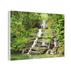 Tropical Waterfall Canvas Wall Art — Lush Jungle Landscape Print