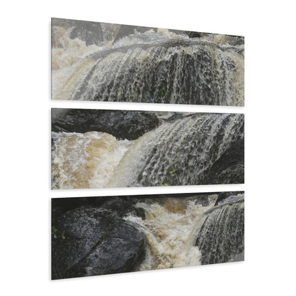 Deep Forest Explorations - El Yunque Rainforest - Dangerous Flash Flood in River - Nikon D850 - Triptych Acrylic Print – Forest Creek Landscape Wall Art