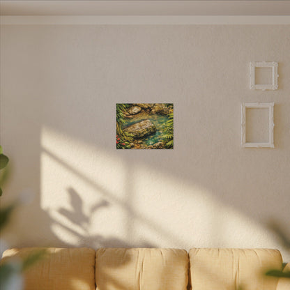Tropical Forest Stream Matte Canvas Wall Art — Stretched Nature Landscape Print