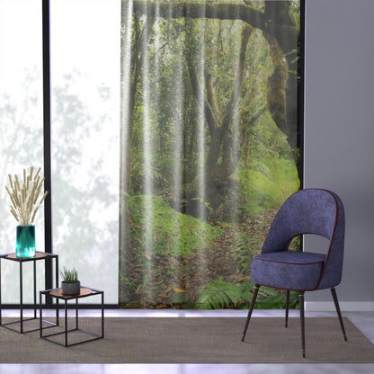 Tropical Jungle - Tradewinds Trail - Magic Section - Window Curtain - Lush Rainforest Print Sheer Drapery - View in El Yunque rainforest - Puerto  Rico - Nikon