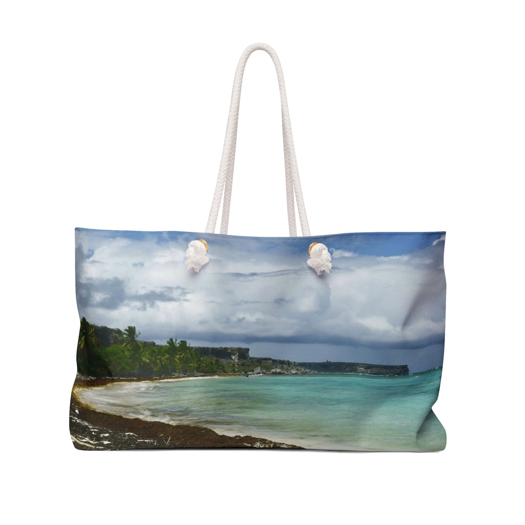Make all Jealous - Remote Mona Island Beach - Tropical Beach Weekender Bag — Scenic Ocean Travel Tote