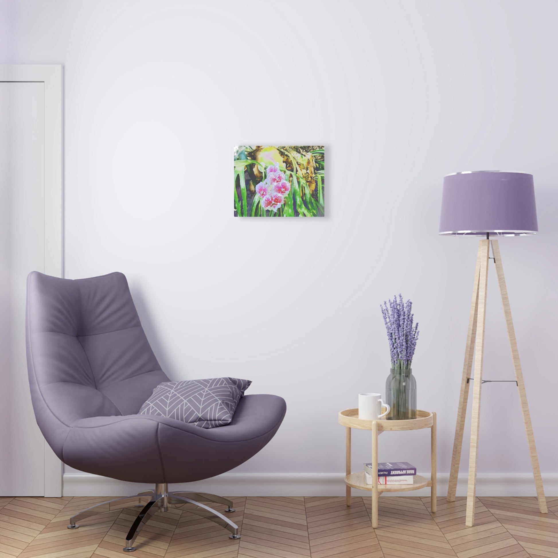 Acrylic Prints - Amazing Tropical Orchids Digital ART - with rare Cuernos Plant in background - Puerto Rico - Made in USA - Green Forest Home
