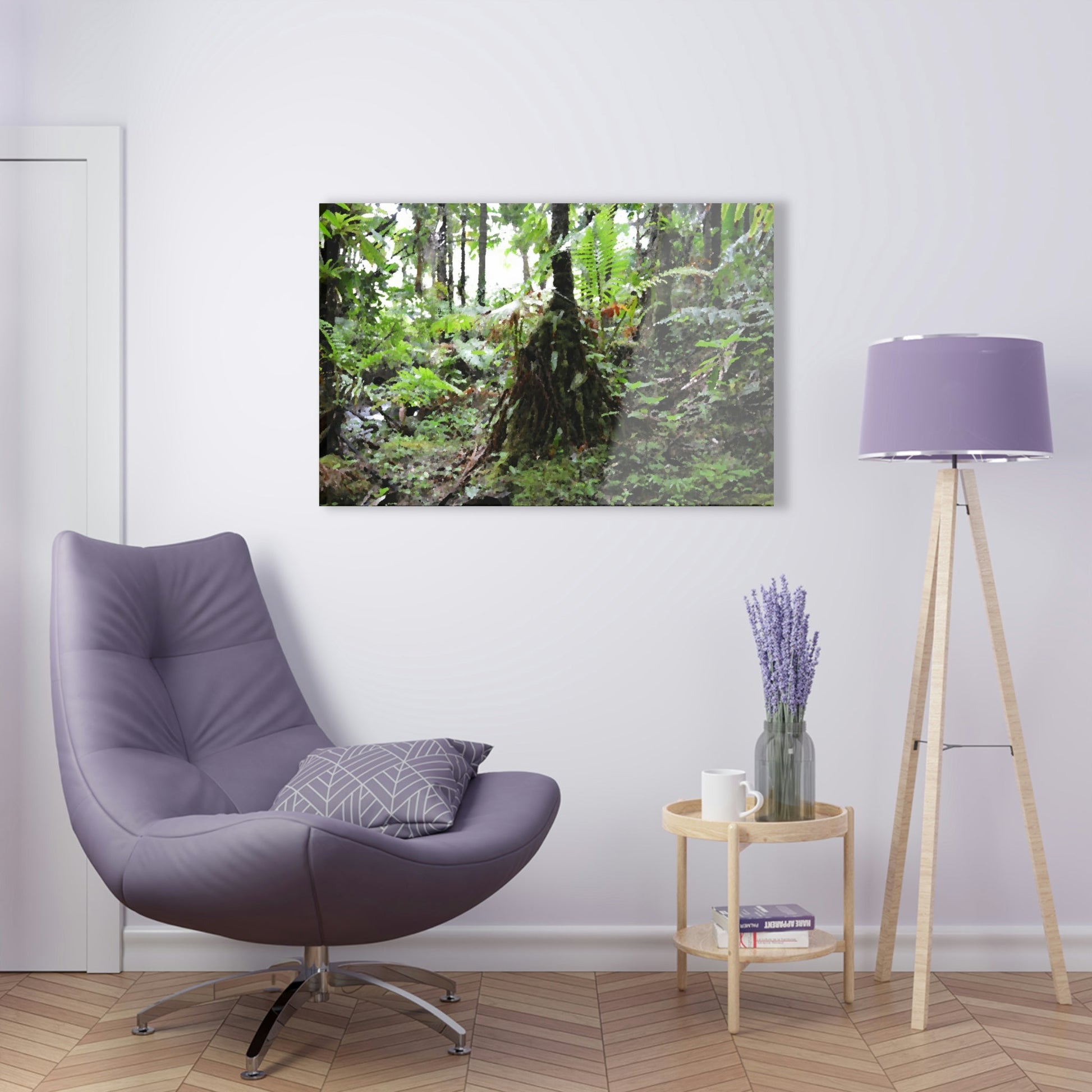 Acrylic Prints - US Made - Ideal for a Stunning Home/Office Decor Ideas - El Yunque Rainforest - Sierra Palm near road 930 as painting - CCMM* - Green Forest Home