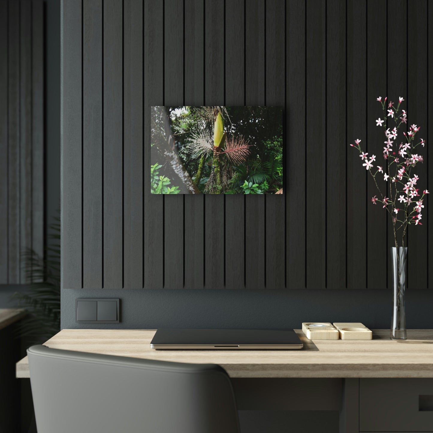 Acrylic Prints - US Made - Ideal for a Stunning Home/Office Decor Ideas - El Yunque Rainforest - Sierra Palm with seeds as Painting - CCMM* - Green Forest Home