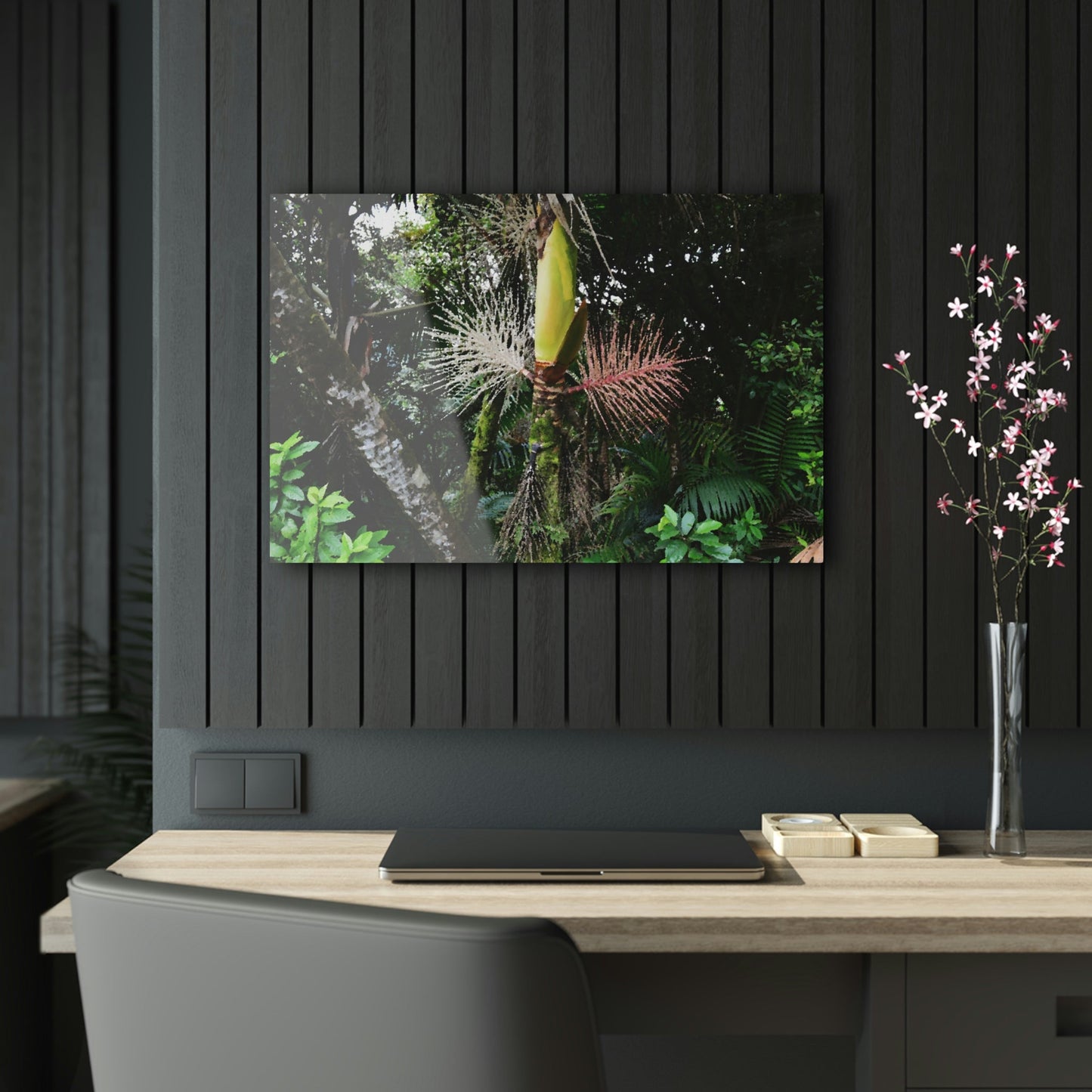 Acrylic Prints - US Made - Ideal for a Stunning Home/Office Decor Ideas - El Yunque Rainforest - Sierra Palm with seeds as Painting - CCMM* - Green Forest Home