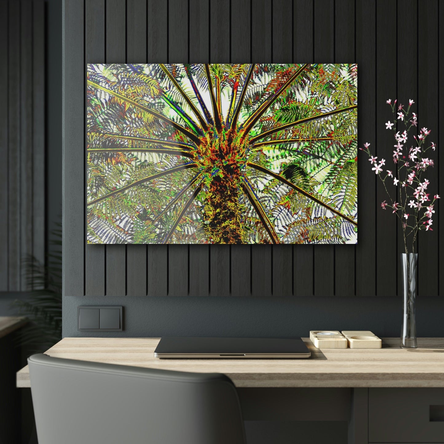 Acrylic Prints - US Made - Ideal for a Stunning Home/Office Decor Ideas - El Yunque Rainforest - The ancient Fern Palm - CCMM* - Green Forest Home