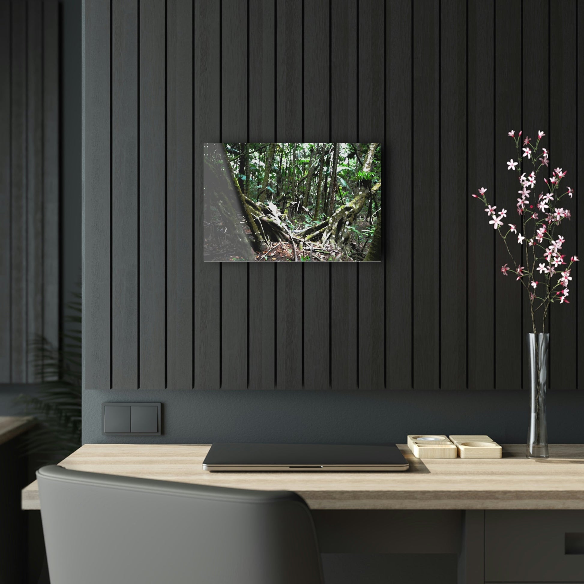 Acrylic Prints - US Made - Ideal for a Stunning Home/Office Decor Ideas - El Yunque Rainforest - The Early Holy Spirit River as painting - CCMM* - Green Forest Home