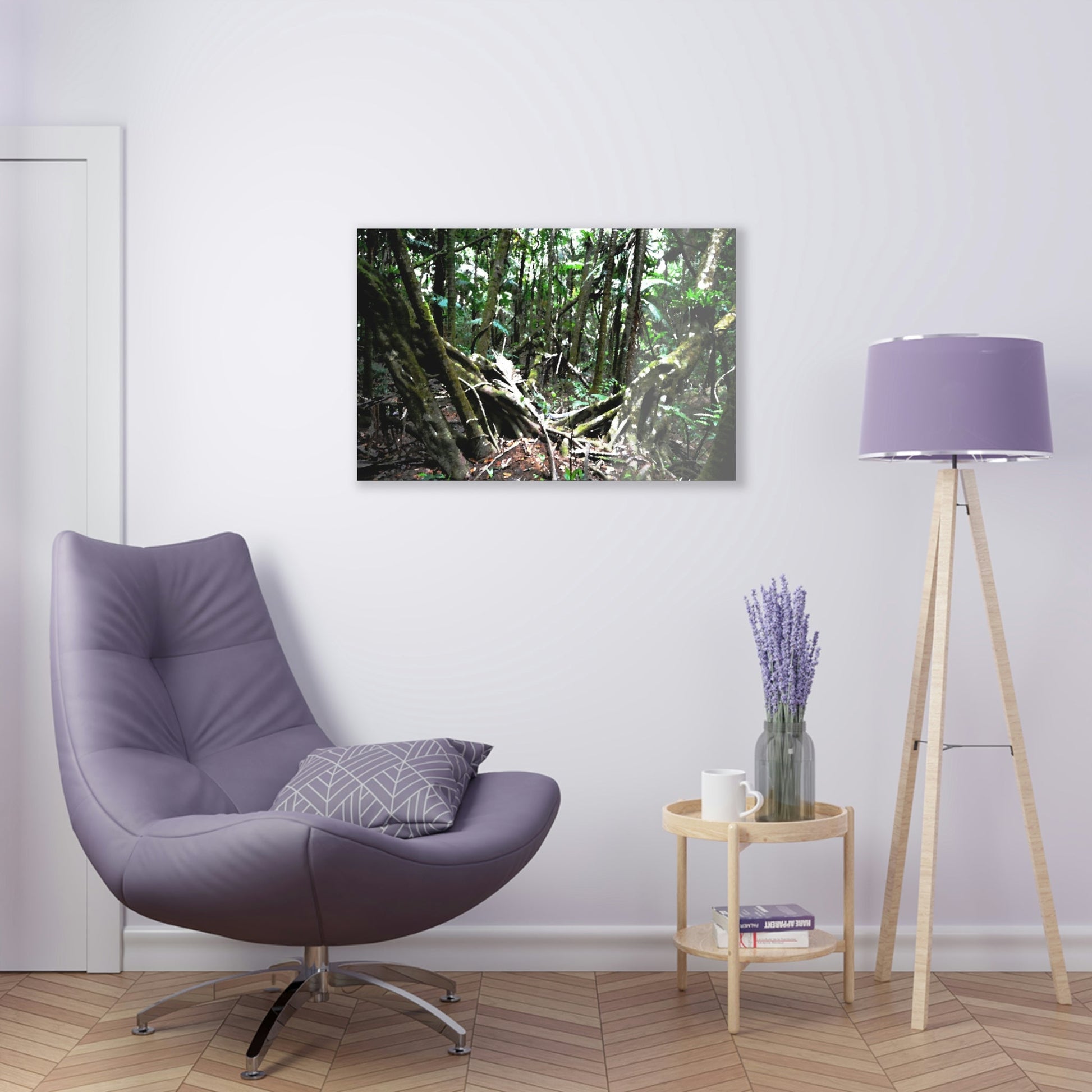 Acrylic Prints - US Made - Ideal for a Stunning Home/Office Decor Ideas - El Yunque Rainforest - The Early Holy Spirit River as painting - CCMM* - Green Forest Home