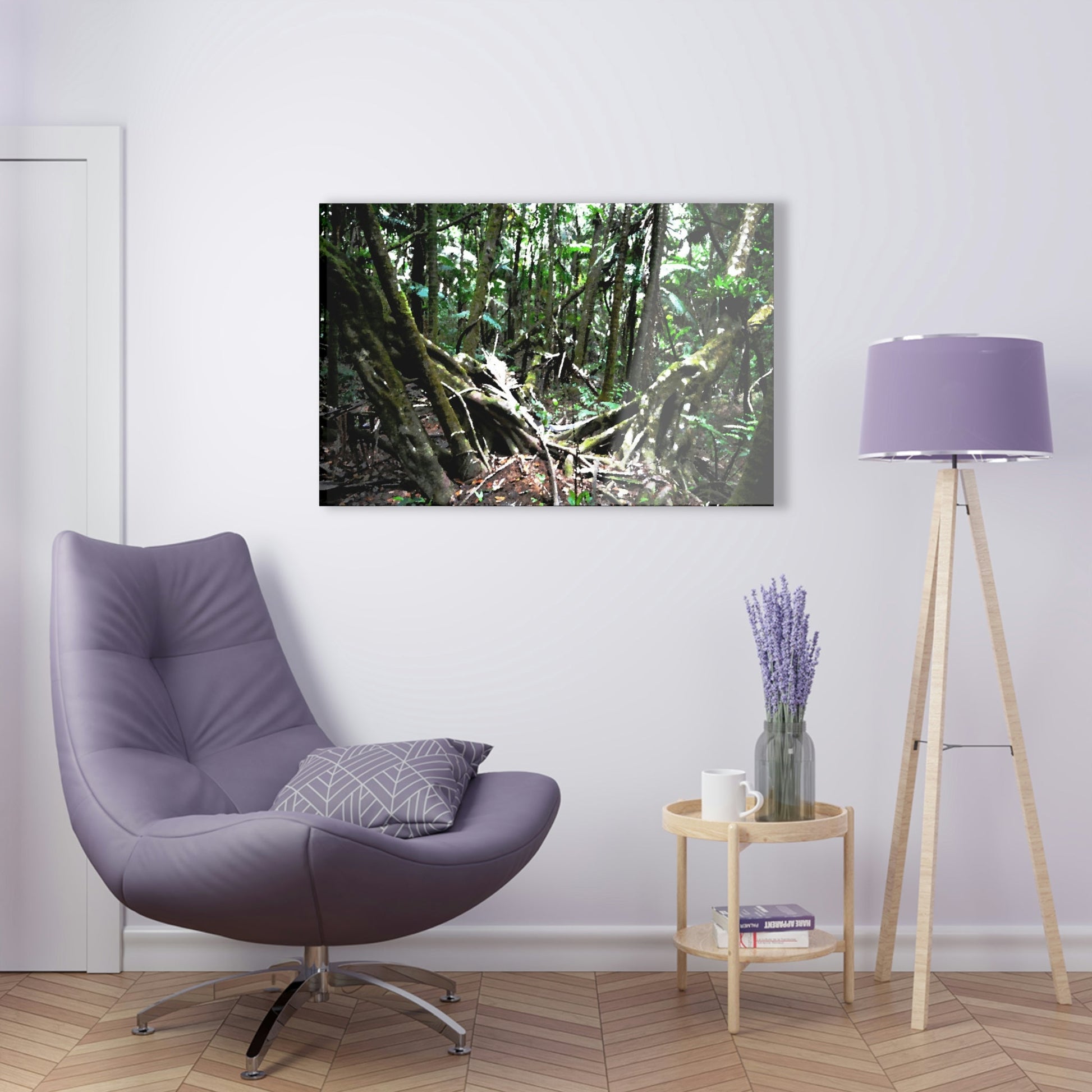 Acrylic Prints - US Made - Ideal for a Stunning Home/Office Decor Ideas - El Yunque Rainforest - The Early Holy Spirit River as painting - CCMM* - Green Forest Home