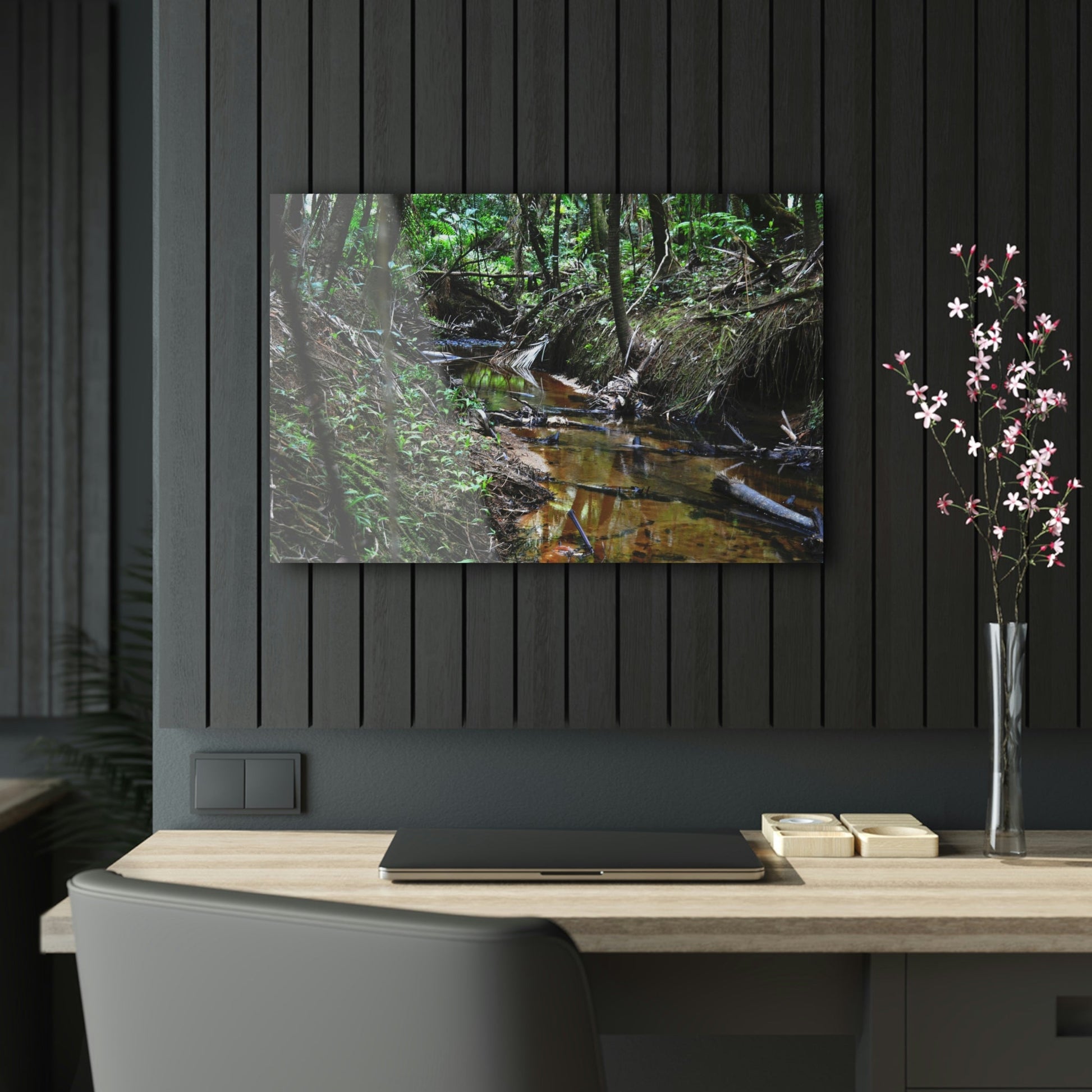 Acrylic Prints - US Made - Ideal for a Stunning Home/Office Decor Ideas - El Yunque Rainforest - The Early Holy Spirit River - CCMM* - Green Forest Home