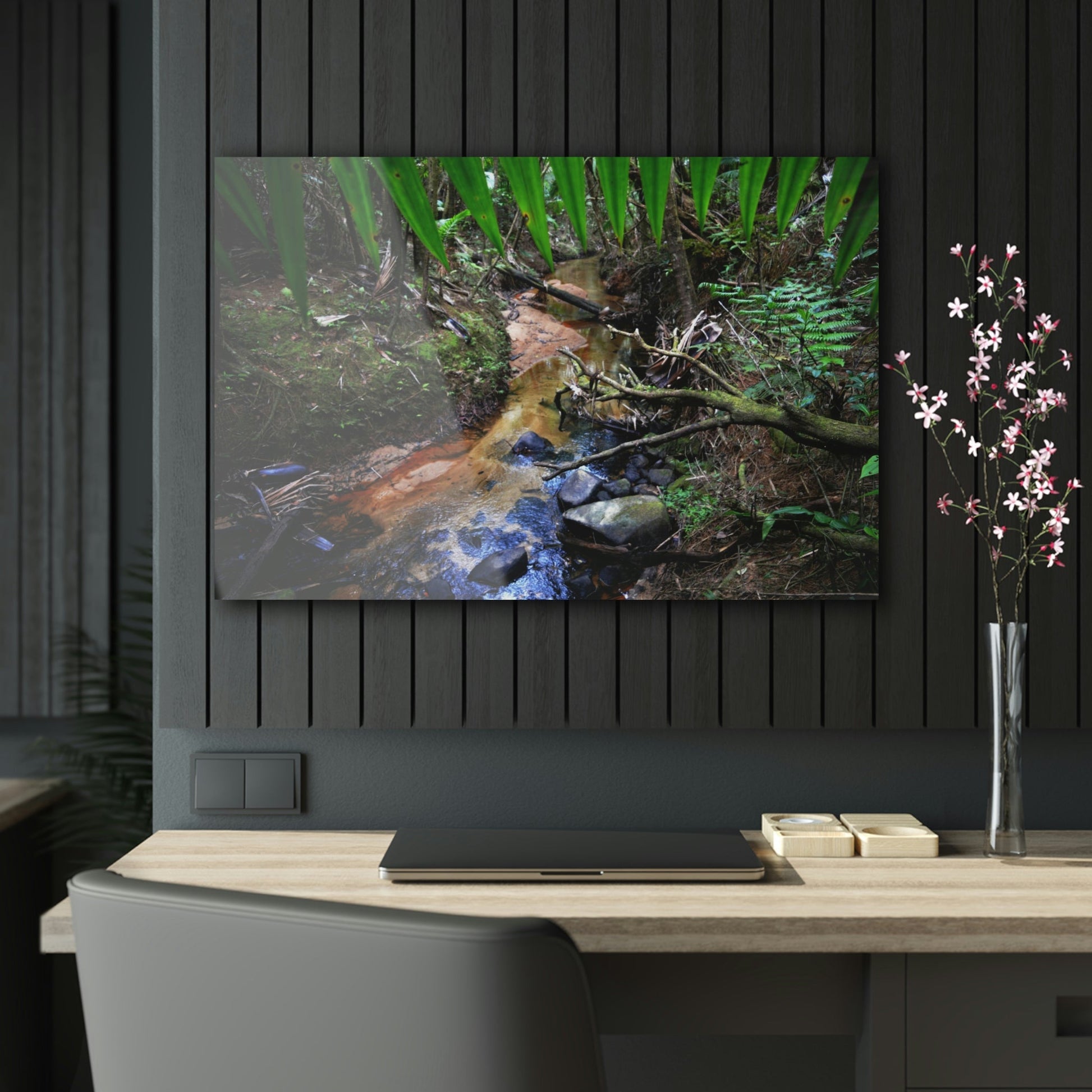 Acrylic Prints - US Made - Ideal for a Stunning Home/Office Decor Ideas - El Yunque Rainforest - The Early Holy Spirit River - CCMM* - Green Forest Home