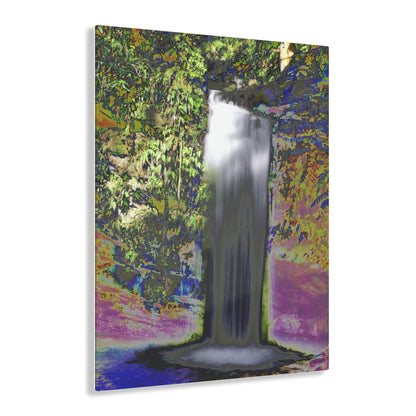 Acrylic Prints - US Made - Ideal for a Stunning Home/Office Decor Ideas - El Yunque Rainforest Waterfall - Juan Diego River - CCMM* - Green Forest Home