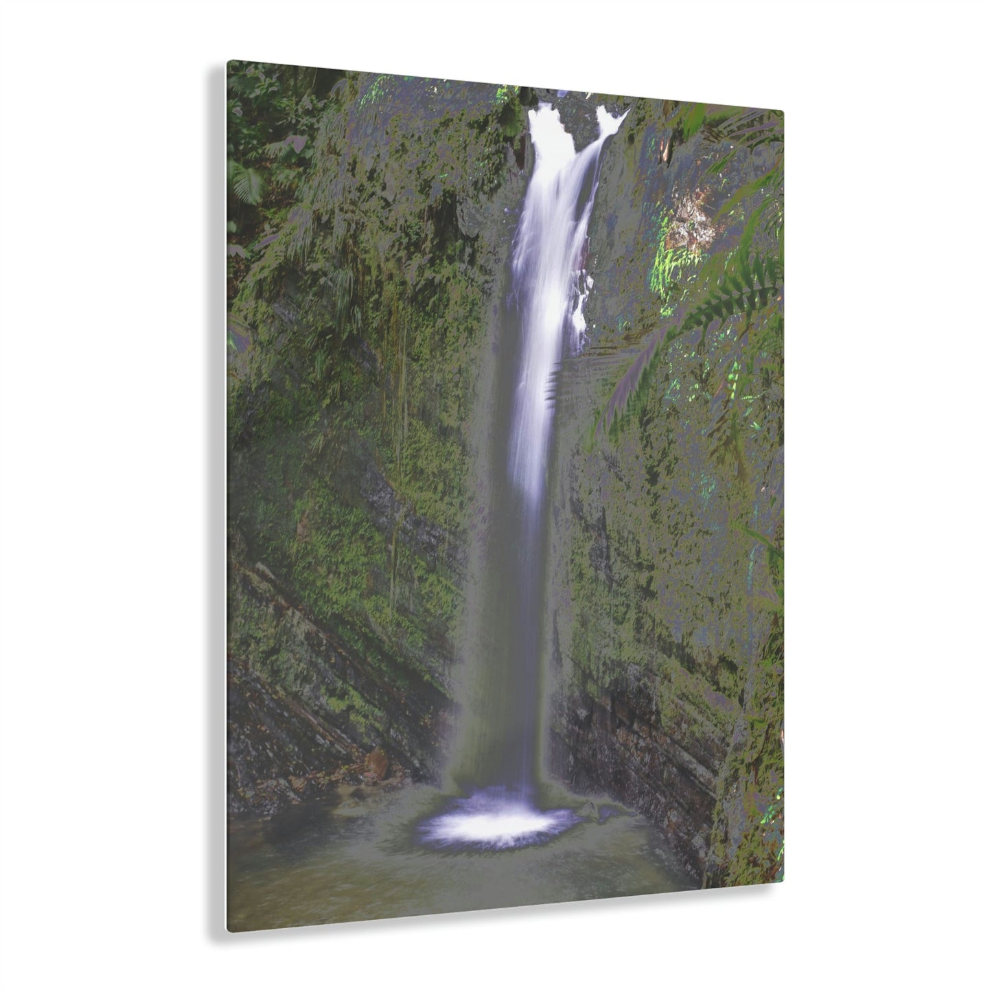 Acrylic Prints - US Made - Ideal for a Stunning Home/Office Decor Ideas - El Yunque Rainforest Waterfall - Juan Diego River - CCMM* - Green Forest Home
