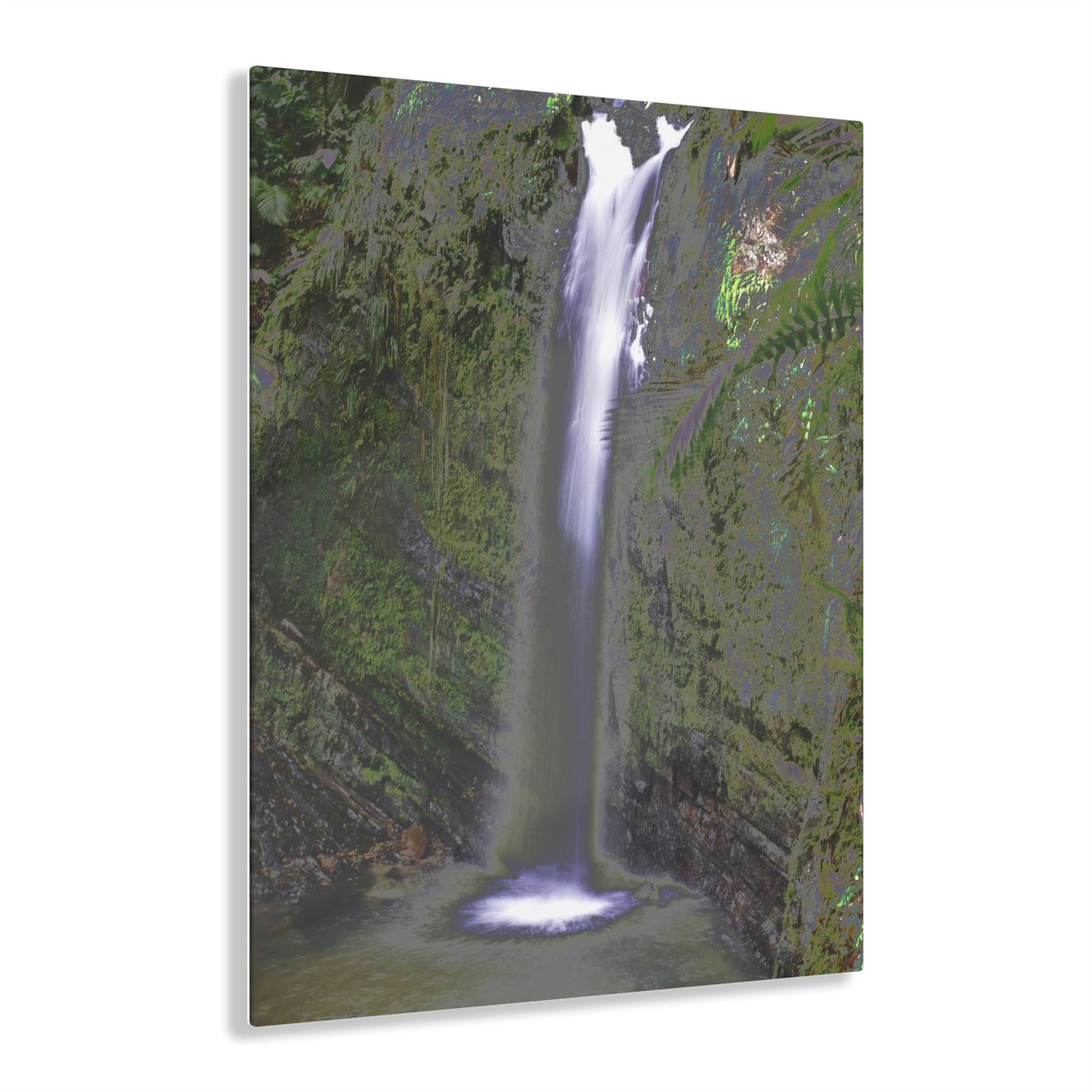 Acrylic Prints - US Made - Ideal for a Stunning Home/Office Decor Ideas - El Yunque Rainforest Waterfall - Juan Diego River - CCMM* - Green Forest Home