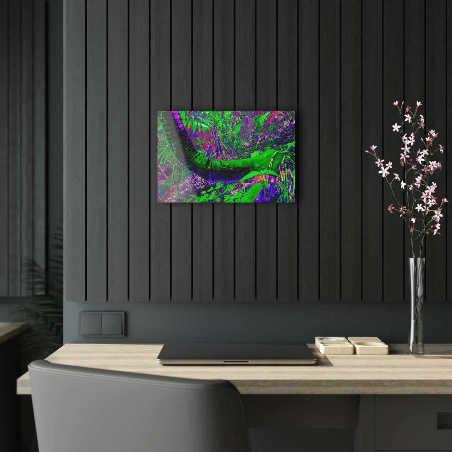 Acrylic Prints - US Made - Ideal for a Stunning Home/Office Decor Ideas - El Yunque Rainforest Waterfall - Juan Diego River Sierra Palm - CCMM* - Green Forest Home