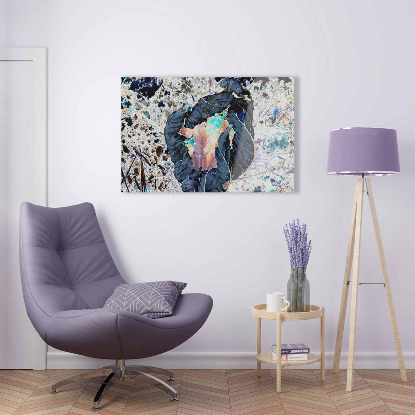 Acrylic Prints - US Made - Ideal for a Stunning Home/Office Decor Ideas - El Yunque - The white side of a Yagrumo tree leaf turns black via CCMM* - Green Forest Home