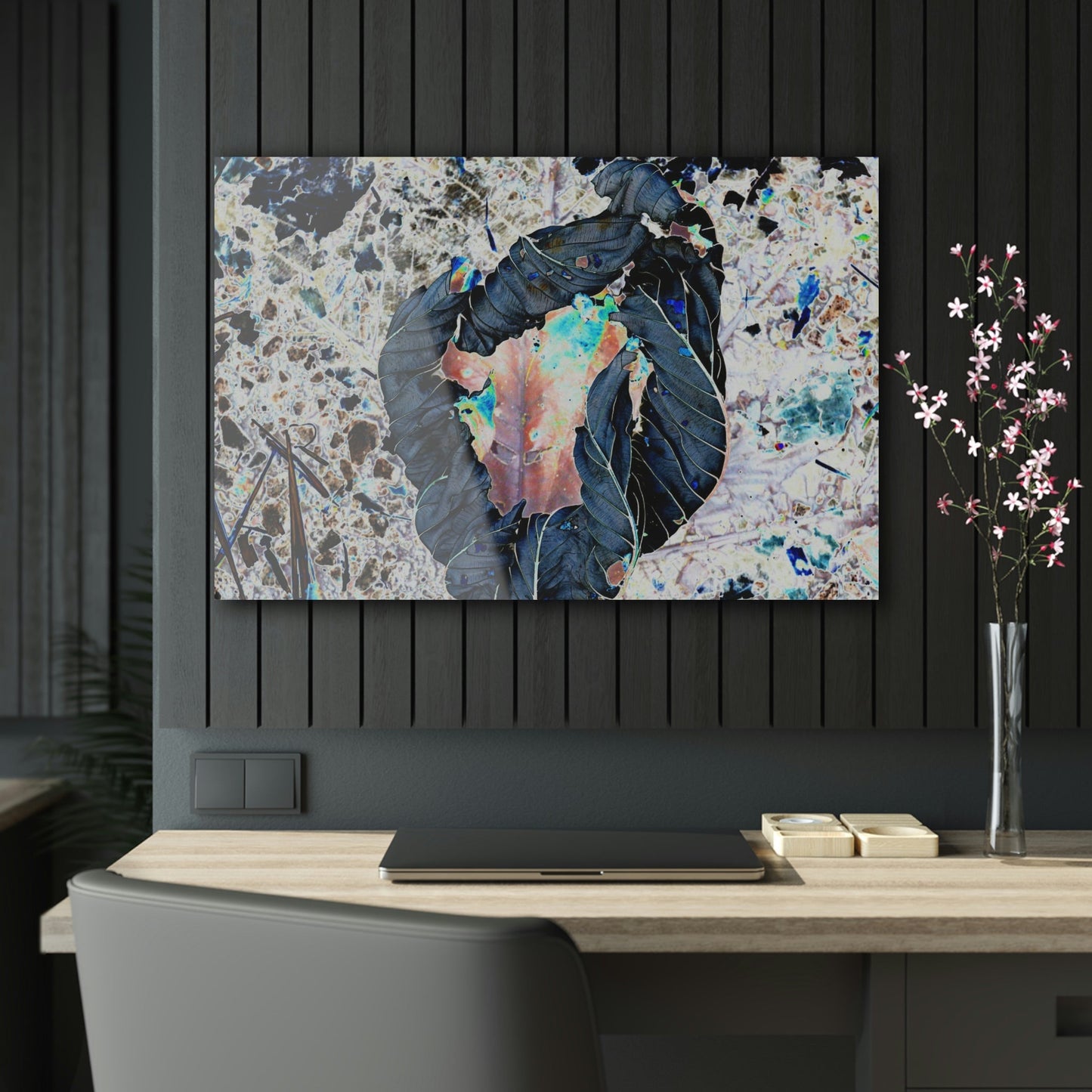 Acrylic Prints - US Made - Ideal for a Stunning Home/Office Decor Ideas - El Yunque - The white side of a Yagrumo tree leaf turns black via CCMM* - Green Forest Home