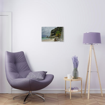 Acrylic Prints - US Made - Ideal for a Stunning Home/Office Decor Ideas - Inspirations from Nature - Mona island Edge of Pajaros Beach & Cave View - Green Forest Home