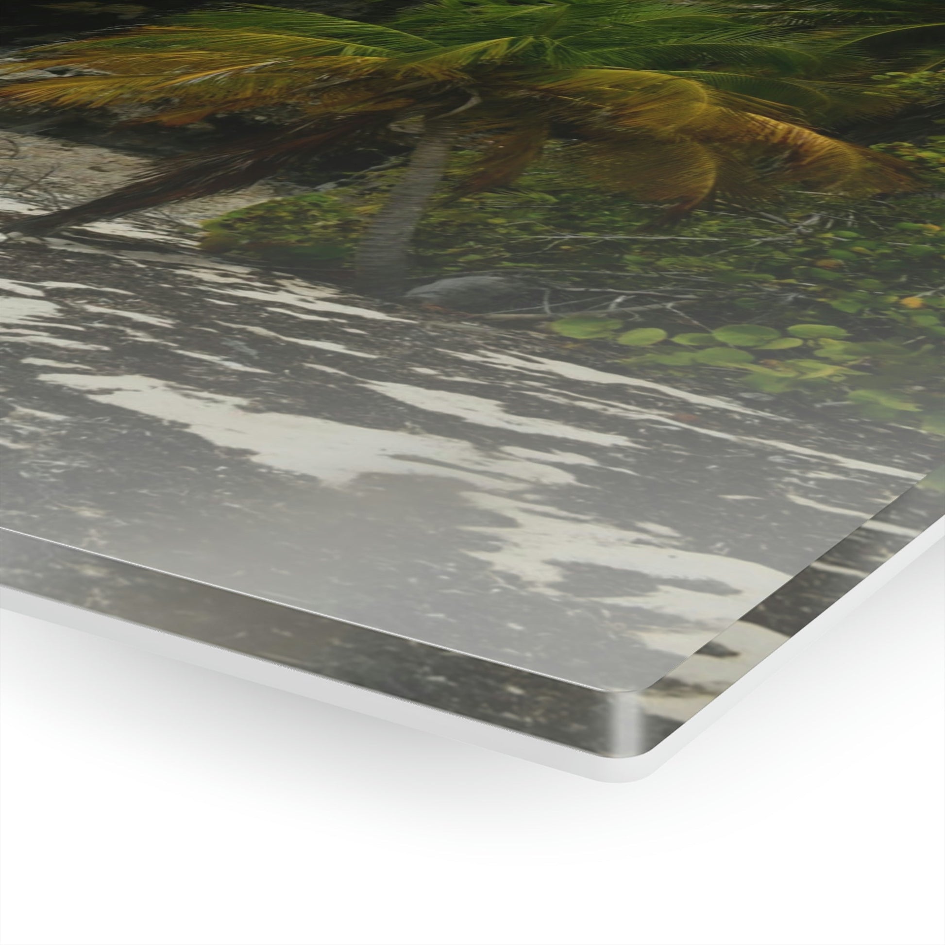 Acrylic Prints - US Made - Ideal for a Stunning Home/Office Decor Ideas - Inspirations from Nature - Mona island Edge of Pajaros Beach & Cave View - Green Forest Home