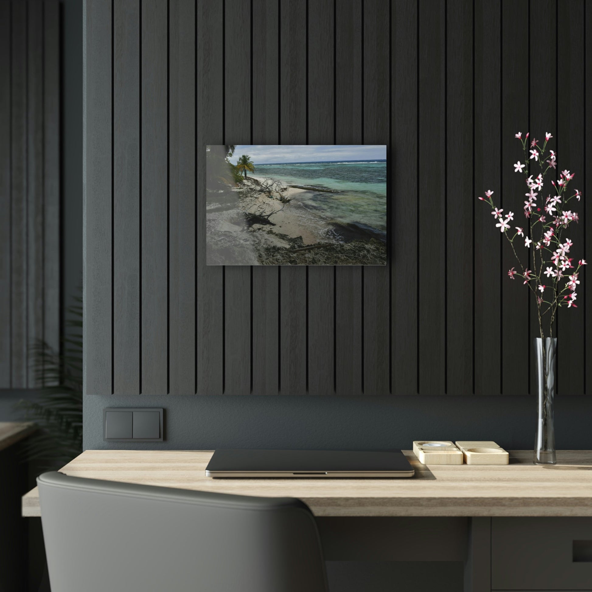 Acrylic Prints - US Made - Ideal for a Stunning Home/Office Decor Ideas - Inspirations from Nature - Mona island - Pajaros Beach From Coral Wall - Green Forest Home