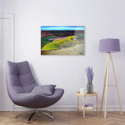Acrylic Prints - US Made - Ideal for a Stunning Home/Office Decor Ideas - Inspirations from Nature - Remote Mona island - Algae Formations on Beach - CCMM* - Green Forest Home