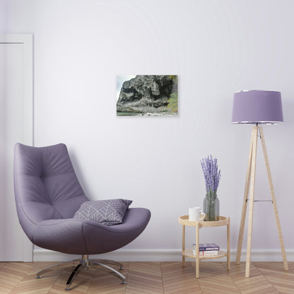 Acrylic Prints - US Made - Ideal for a Stunning Home/Office Decor Ideas - Inspirations from Nature - Remote Mona island Cave Formation on Edge of beach - Green Forest Home