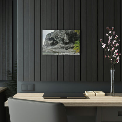 Acrylic Prints - US Made - Ideal for a Stunning Home/Office Decor Ideas - Inspirations from Nature - Remote Mona island Cave Formation on Edge of beach - Green Forest Home