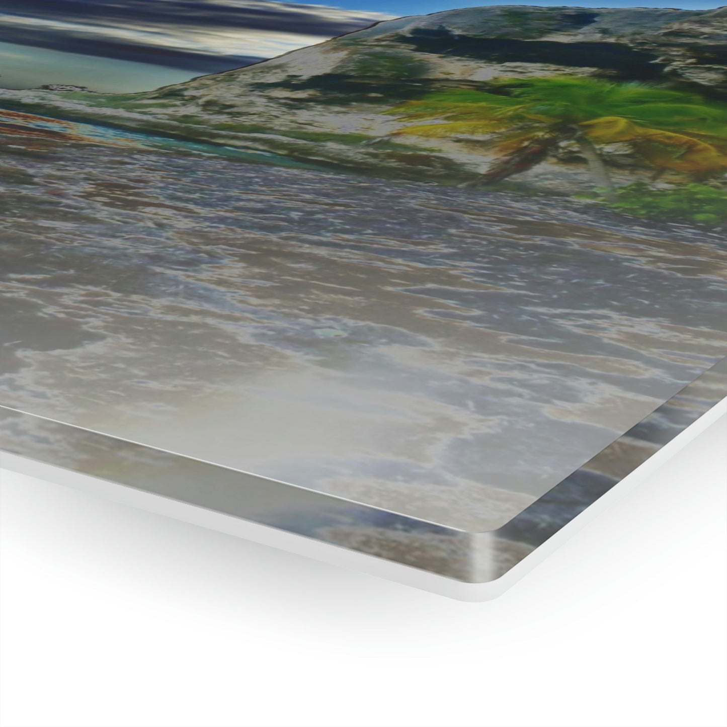 Acrylic Prints - US Made - Ideal for a Stunning Home/Office Decor Ideas - Inspirations from Nature - Remote Mona island - Edge of Pajaros Beach - CCMM* - Green Forest Home
