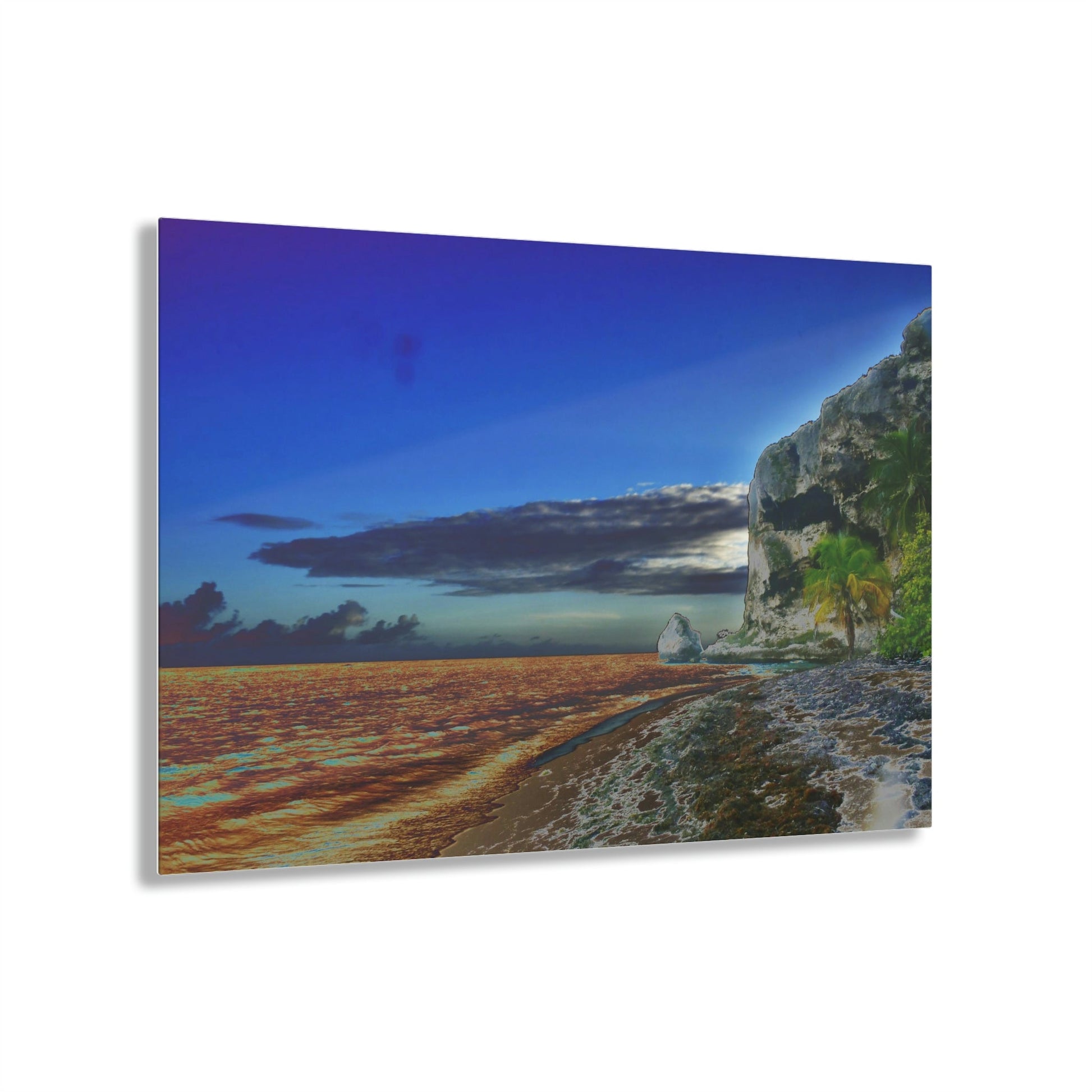 Acrylic Prints - US Made - Ideal for a Stunning Home/Office Decor Ideas - Inspirations from Nature - Remote Mona island - Edge of Pajaros Beach - CCMM* - Green Forest Home