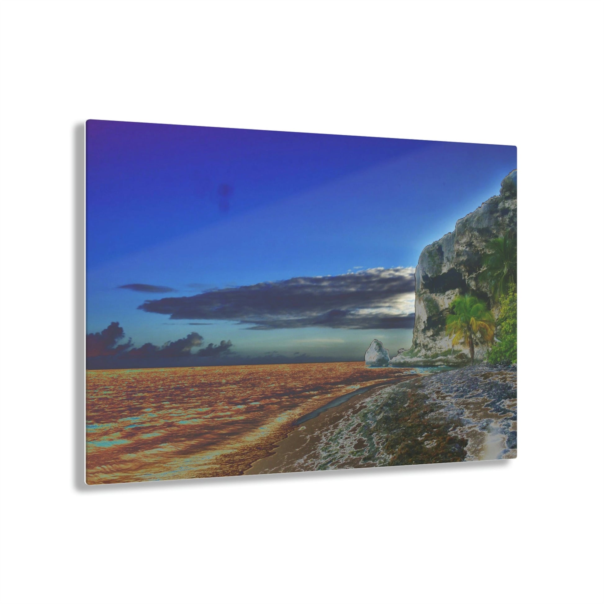 Acrylic Prints - US Made - Ideal for a Stunning Home/Office Decor Ideas - Inspirations from Nature - Remote Mona island - Edge of Pajaros Beach - CCMM* - Green Forest Home