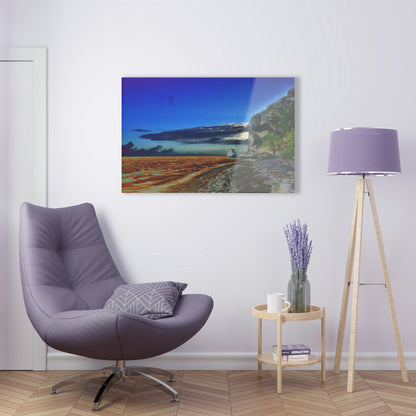 Acrylic Prints - US Made - Ideal for a Stunning Home/Office Decor Ideas - Inspirations from Nature - Remote Mona island - Edge of Pajaros Beach - CCMM* - Green Forest Home