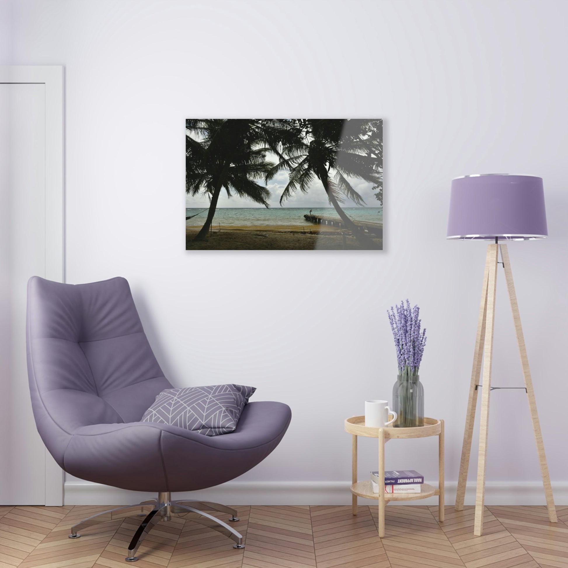 Acrylic Prints - US Made - Ideal for a Stunning Home/Office Decor Ideas - Inspirations from Nature - Remote Mona island - Fisherman on Pier - Green Forest Home