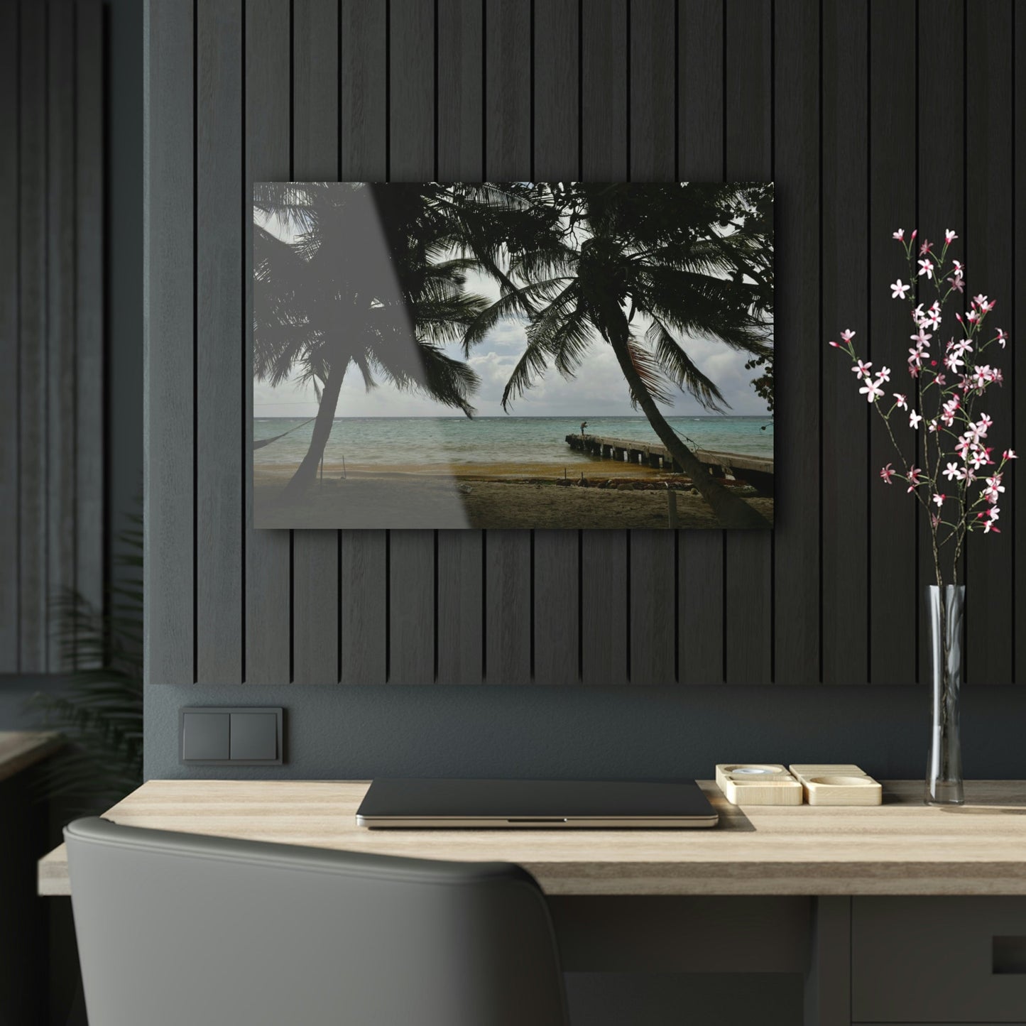 Acrylic Prints - US Made - Ideal for a Stunning Home/Office Decor Ideas - Inspirations from Nature - Remote Mona island - Fisherman on Pier - Green Forest Home