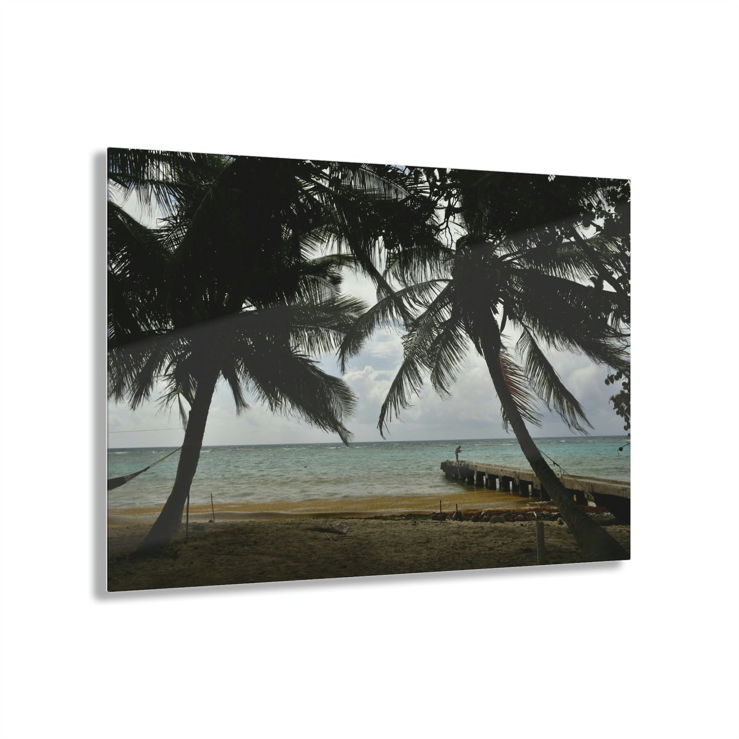 Acrylic Prints - US Made - Ideal for a Stunning Home/Office Decor Ideas - Inspirations from Nature - Remote Mona island - Fisherman on Pier - Green Forest Home