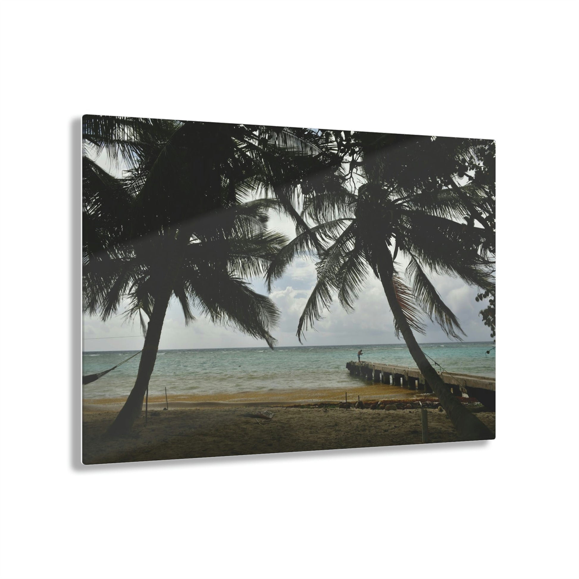 Acrylic Prints - US Made - Ideal for a Stunning Home/Office Decor Ideas - Inspirations from Nature - Remote Mona island - Fisherman on Pier - Green Forest Home
