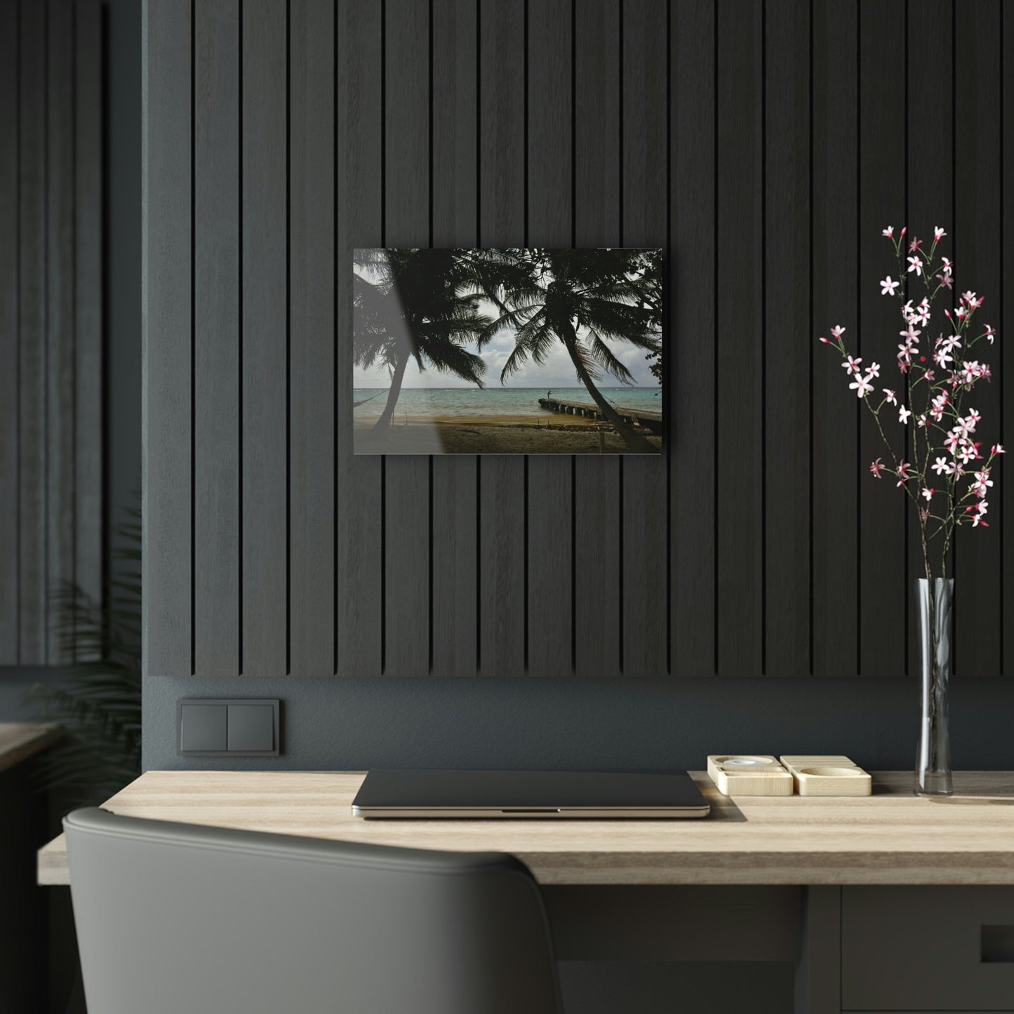 Acrylic Prints - US Made - Ideal for a Stunning Home/Office Decor Ideas - Inspirations from Nature - Remote Mona island - Fisherman on Pier - Green Forest Home