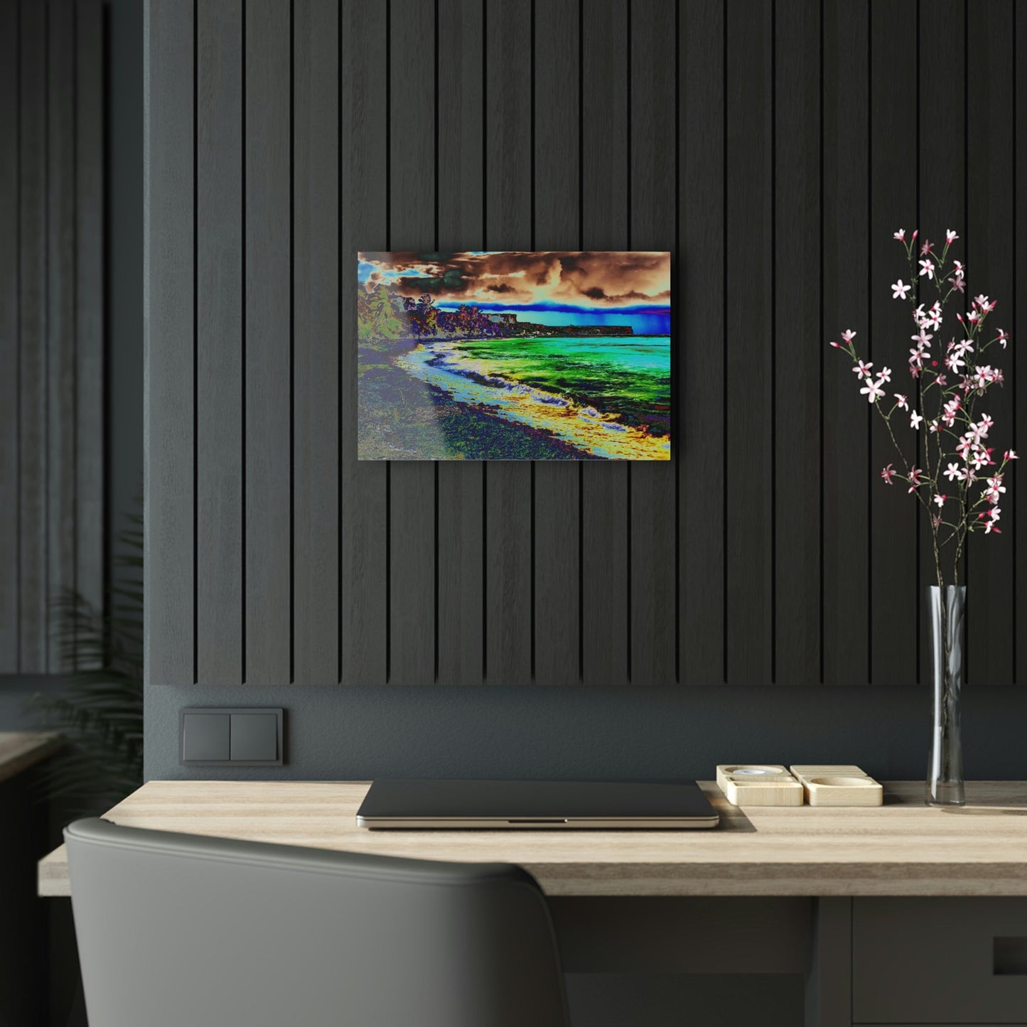 Acrylic Prints - US Made - Ideal for a Stunning Home/Office Decor Ideas - Inspirations from Nature - Remote Mona island - Fisherman on Pier - CCMM* - Green Forest Home