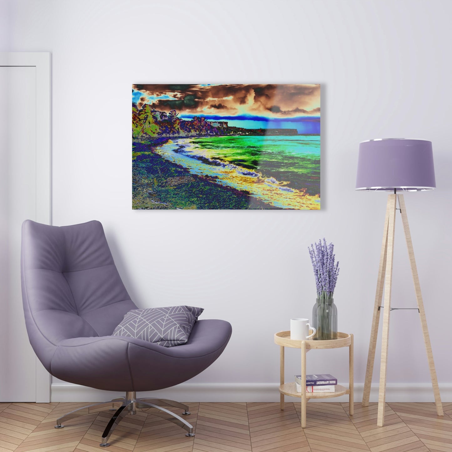 Acrylic Prints - US Made - Ideal for a Stunning Home/Office Decor Ideas - Inspirations from Nature - Remote Mona island - Fisherman on Pier - CCMM* - Green Forest Home