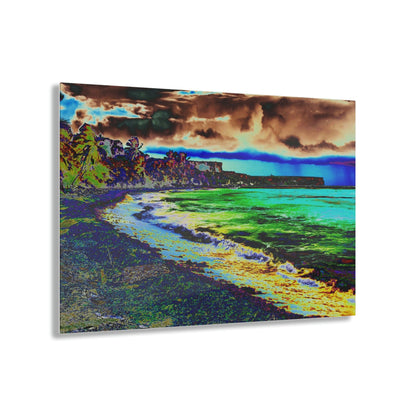 Acrylic Prints - US Made - Ideal for a Stunning Home/Office Decor Ideas - Inspirations from Nature - Remote Mona island - Fisherman on Pier - CCMM* - Green Forest Home