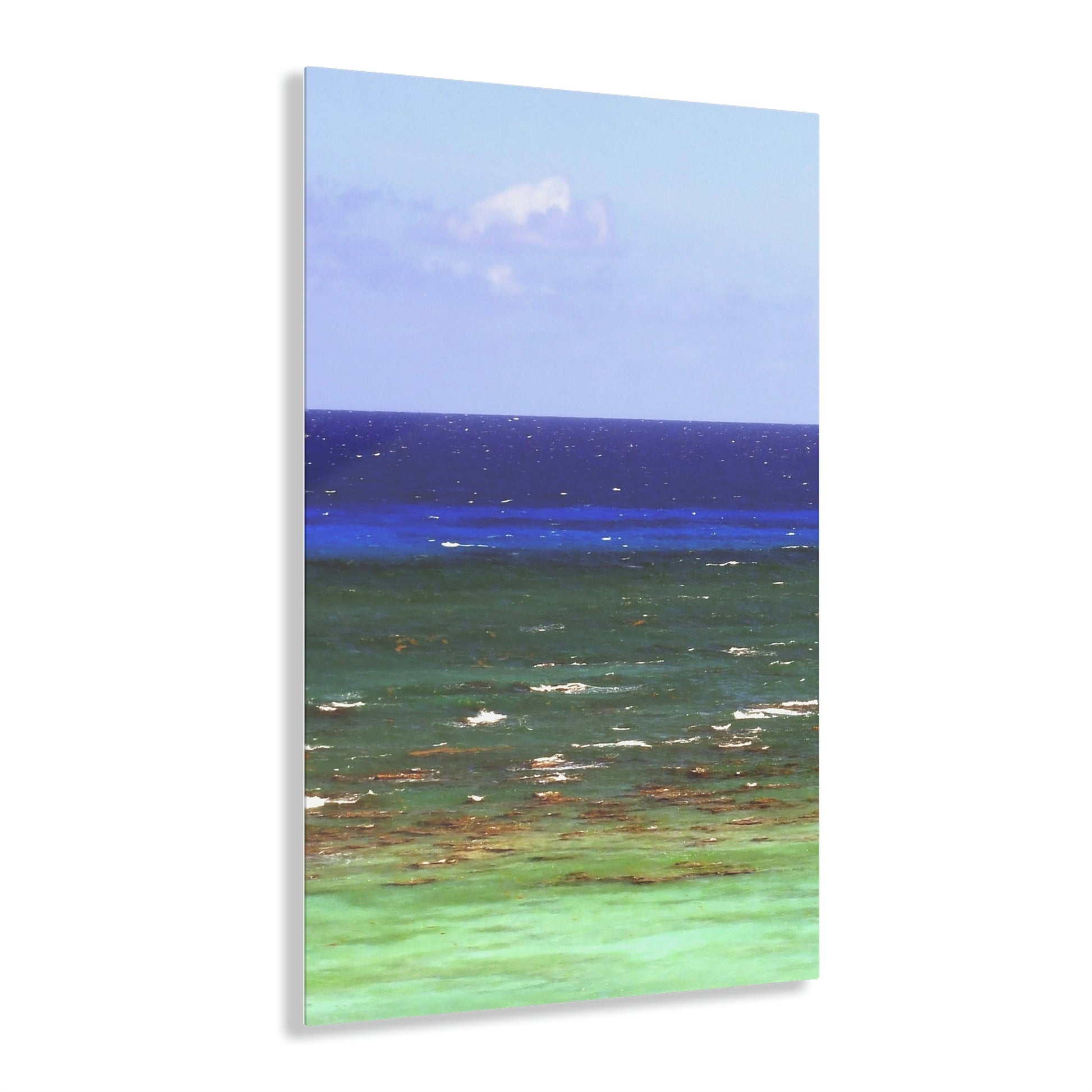 Acrylic Prints - US Made - Ideal for a Stunning Home/Office Decor Ideas - Inspirations from Nature - Remote Mona island Ocean Shades - Puerto Rico - Green Forest Home