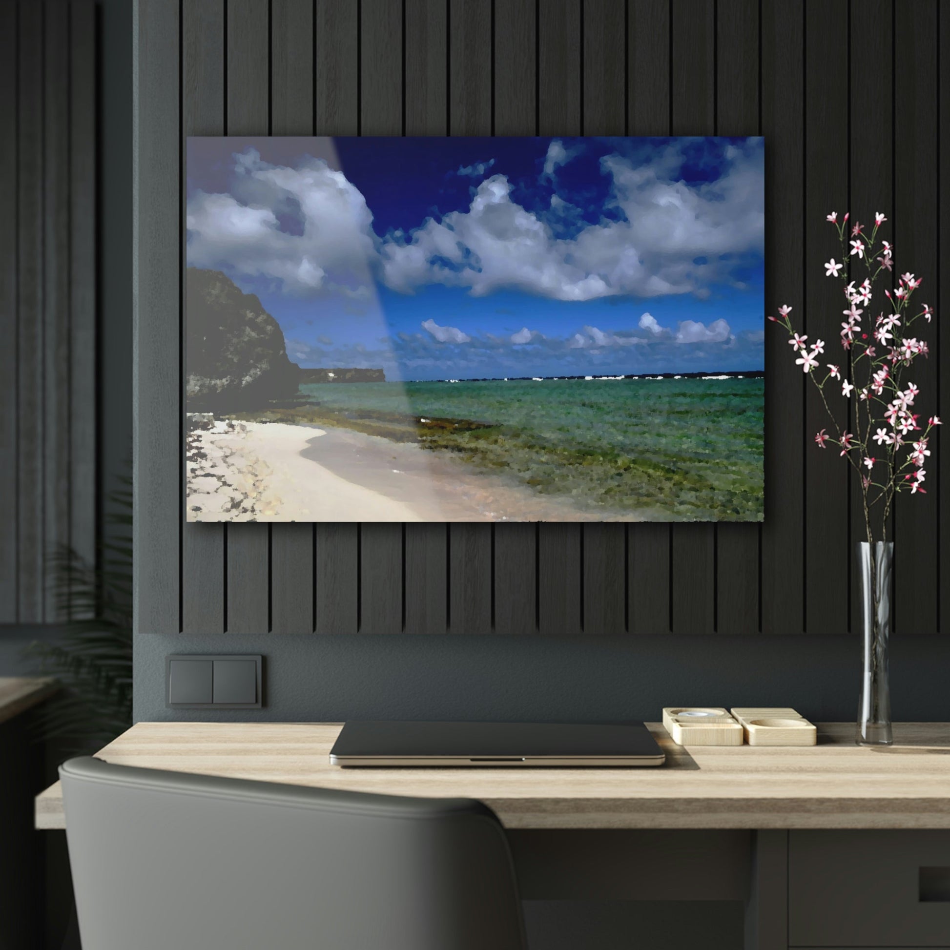 Acrylic Prints - US Made - Ideal for a Stunning Home/Office Decor Ideas - Remote Mona island - Boulders on Pajaros beach - CCMM* - Green Forest Home